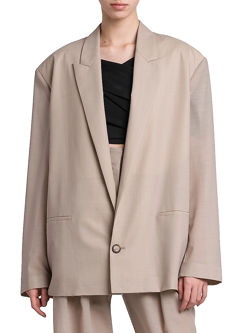 Oversized Wool-Blend Blazer