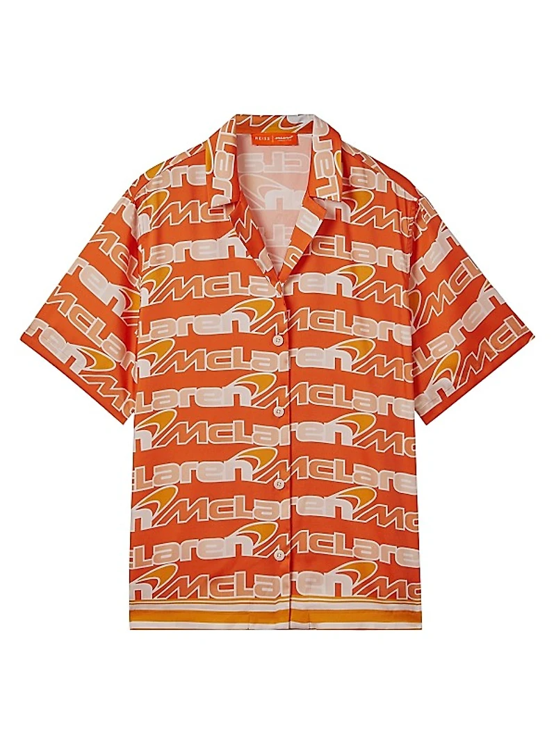 Reiss x McClaren F1 Beckets Monogram Button-Front Shirt