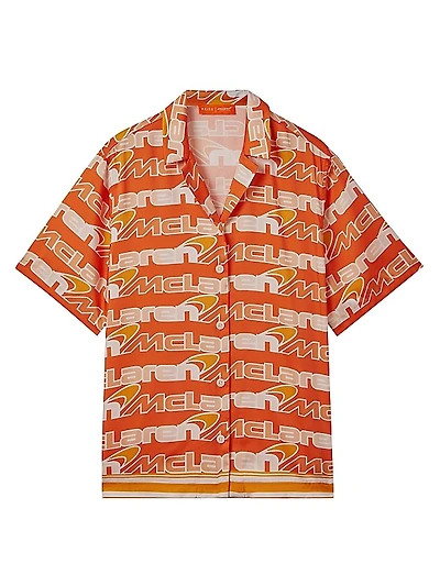 Reiss x McClaren F1 Beckets Monogram Button-Front Shirt