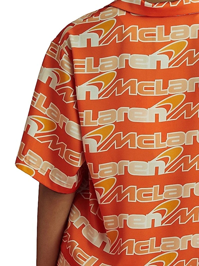 Reiss x McClaren F1 Beckets Monogram Button-Front Shirt