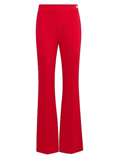 Lola High Density Crepe Stretch Cropped Flare Trousers