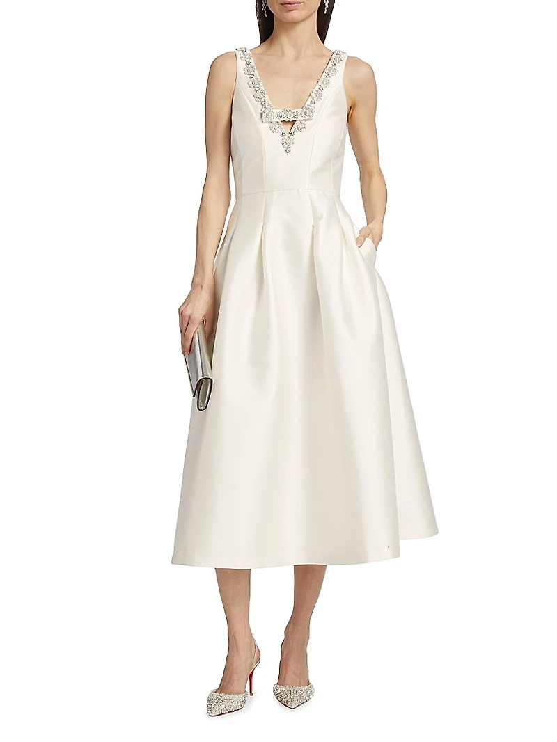 Millie Beaded Mikado Dress