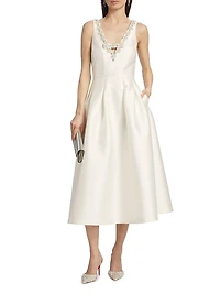 Millie Beaded Mikado Dress