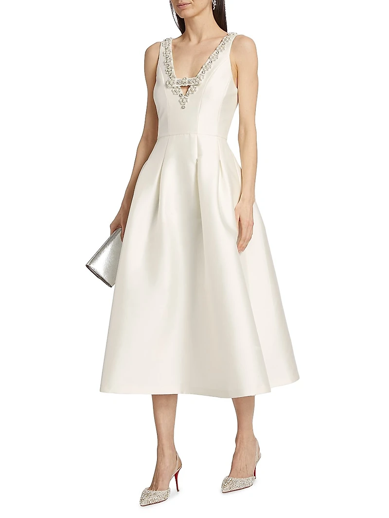 Millie Beaded Mikado Dress