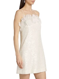 Dasha Sequined & Appliqué Minidress