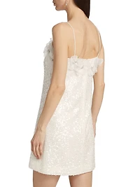 Dasha Sequined & Appliqué Minidress