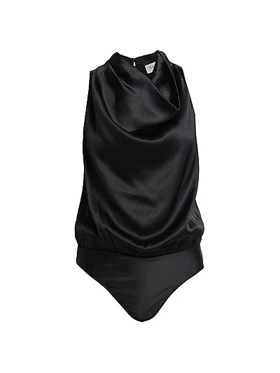 Noreen Silk-Blend Drape Bodysuit