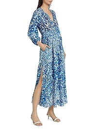 Annabelle Floral Crêpê V-Neck Midi Dress