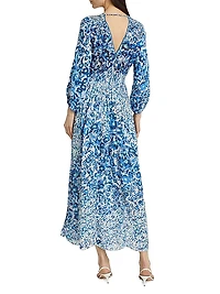 Annabelle Floral Crêpê V-Neck Midi Dress