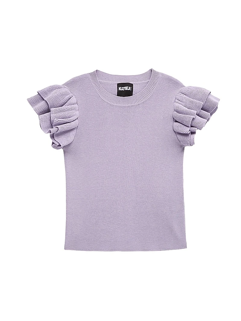 Girl's Isla Flutter-Sleeve Sweater