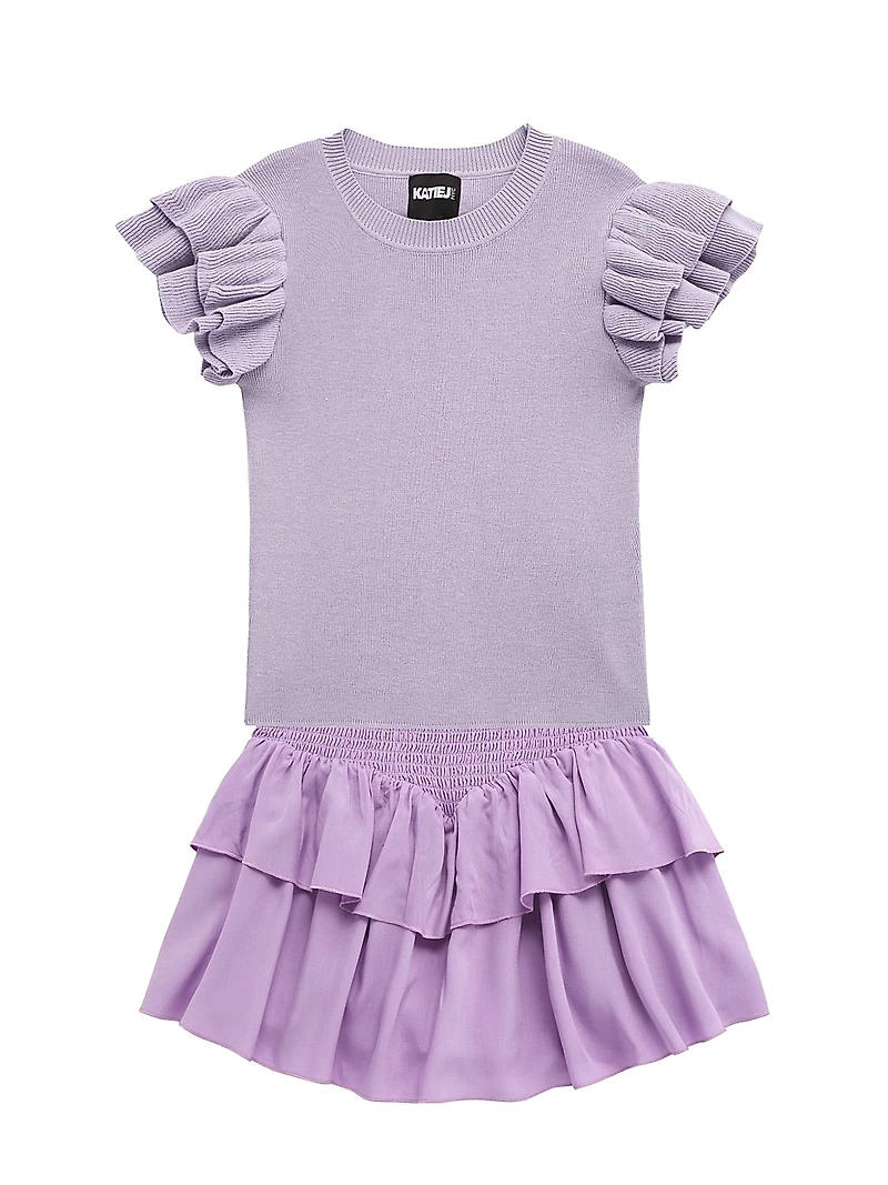 Girl's Isla Flutter-Sleeve Sweater