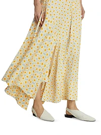 Daisy Print V-Neck Maxi Dress