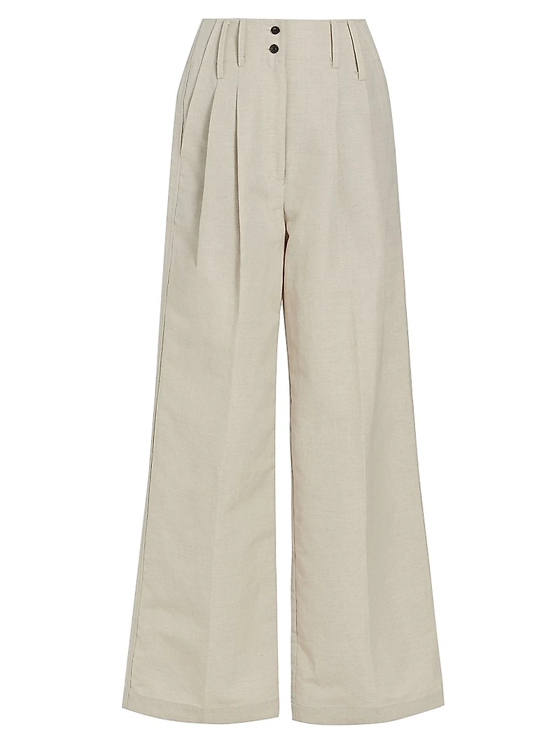 Sack Wide-Leg Wool-Blend Trousers
