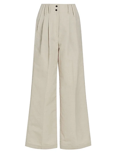 Sack Wide-Leg Wool-Blend Trousers