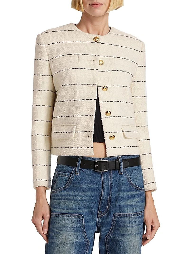 Paige Striped Cotton-Blend Jacket