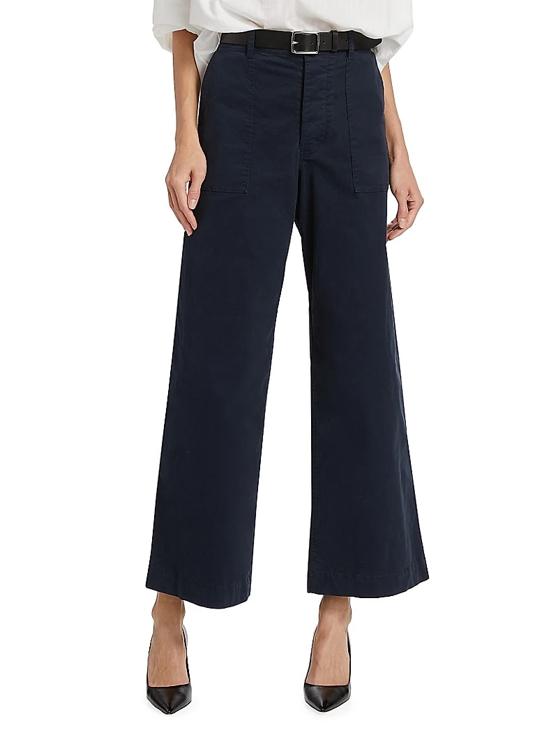 Leon Cotton Wide-Leg Pants