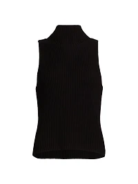 Sonia Rib-Knit Mock Turtlneck Sweater Vest