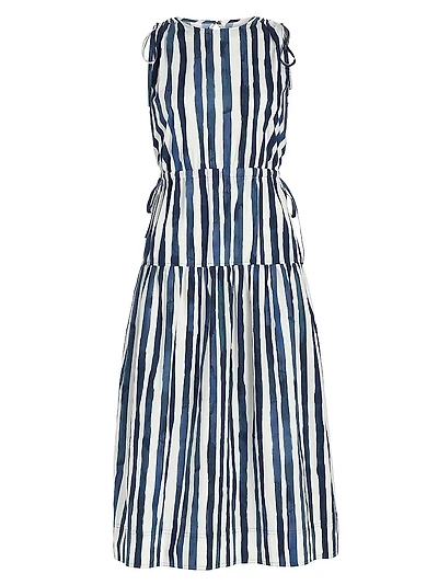 Elenora Striped Midi-Dress