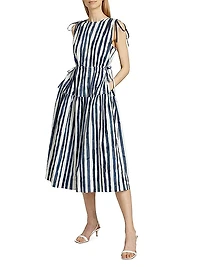 Elenora Striped Midi-Dress