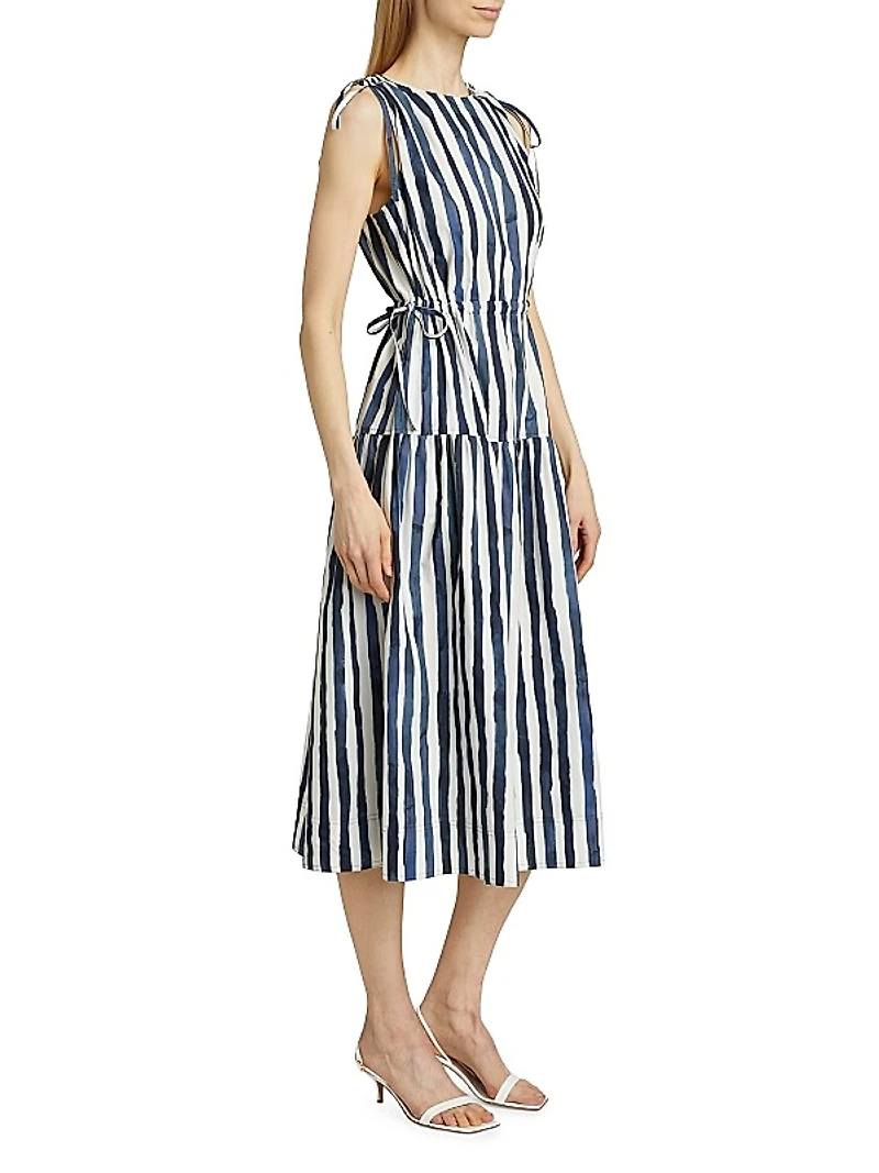 Elenora Striped Midi-Dress