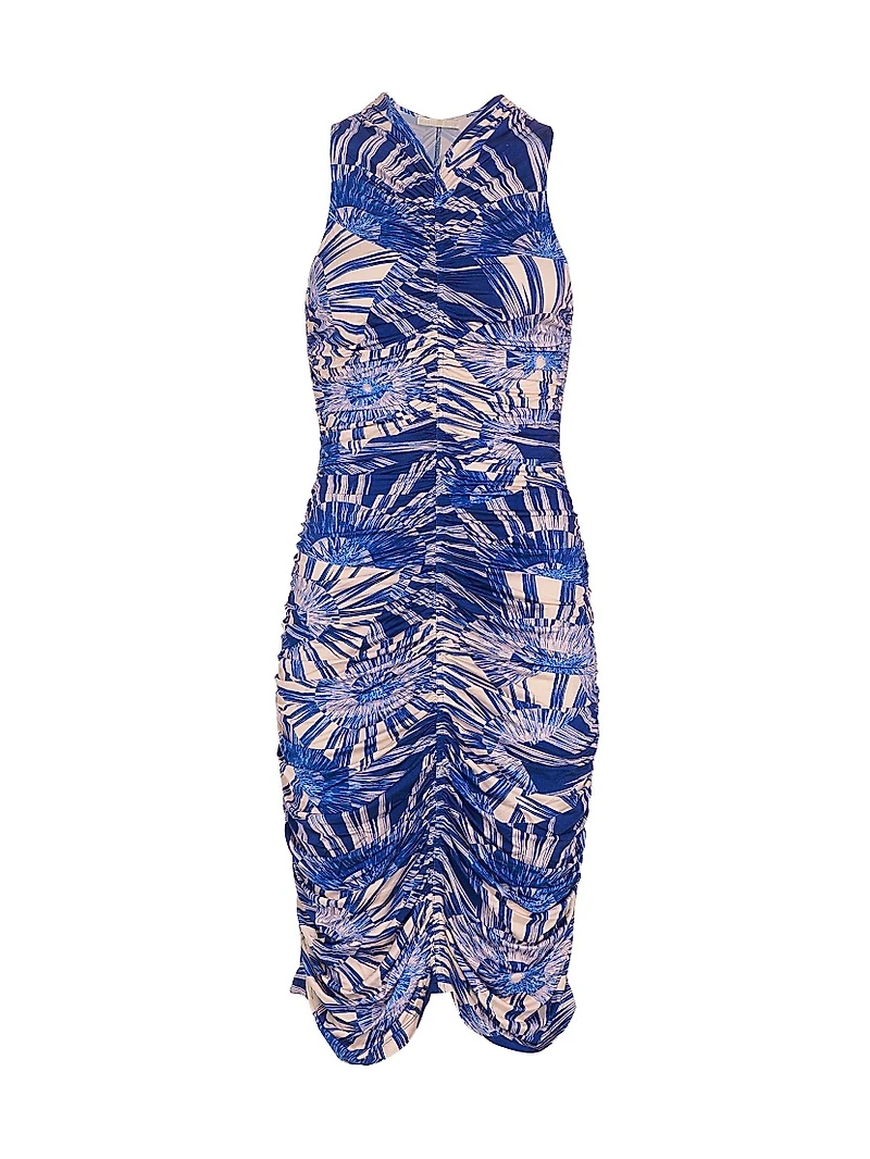 Jasmine Geometric Ruched Knee-Length Dress