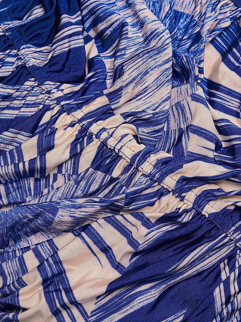 Jasmine Geometric Ruched Knee-Length Dress