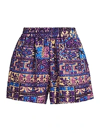 Monte Arabesque Linen Shorts