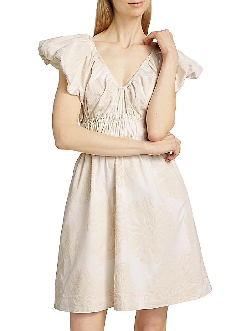 Emilia Ruched Floral Minidress