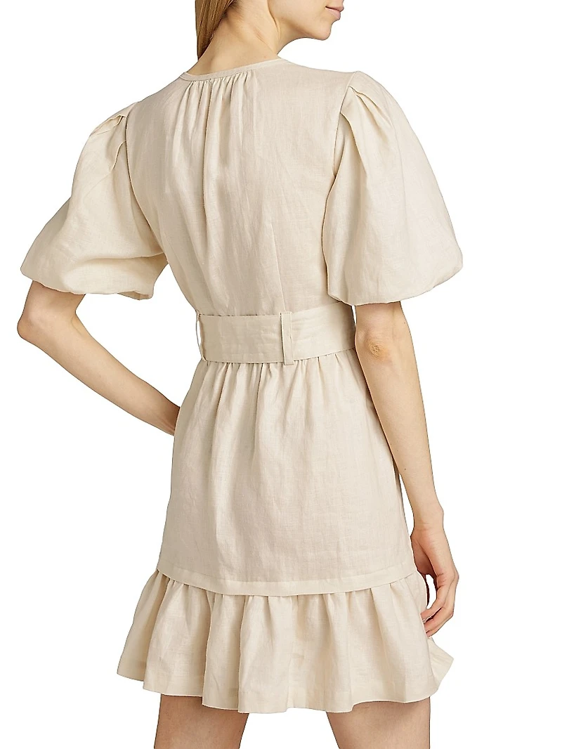 Gwyneth Tie-Waist Linen Minidress
