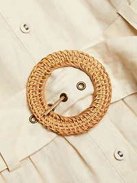 Gwyneth Tie-Waist Linen Minidress