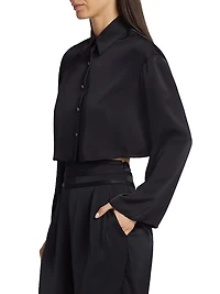 Skyla Satin Crop Shirt