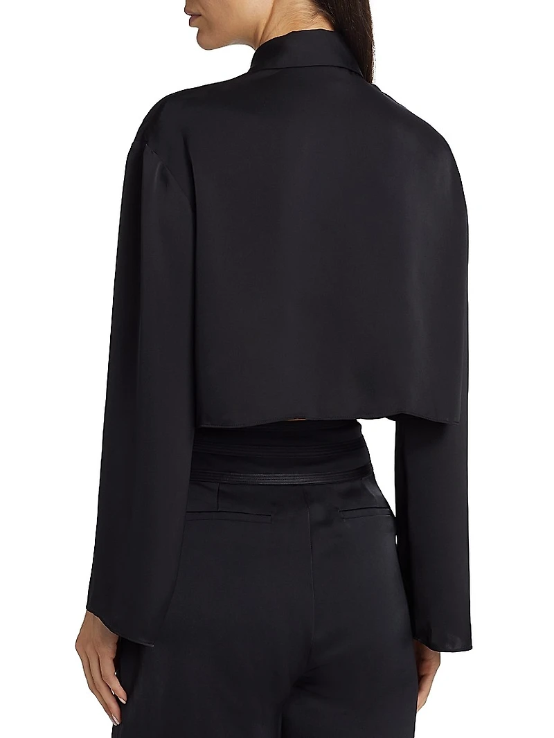 Skyla Satin Crop Shirt