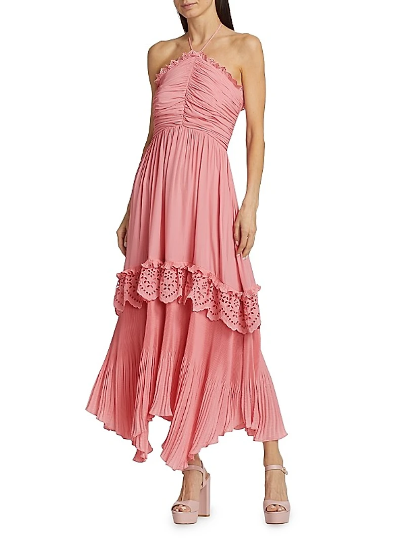 Dulce Pleated Halter Maxi Dress