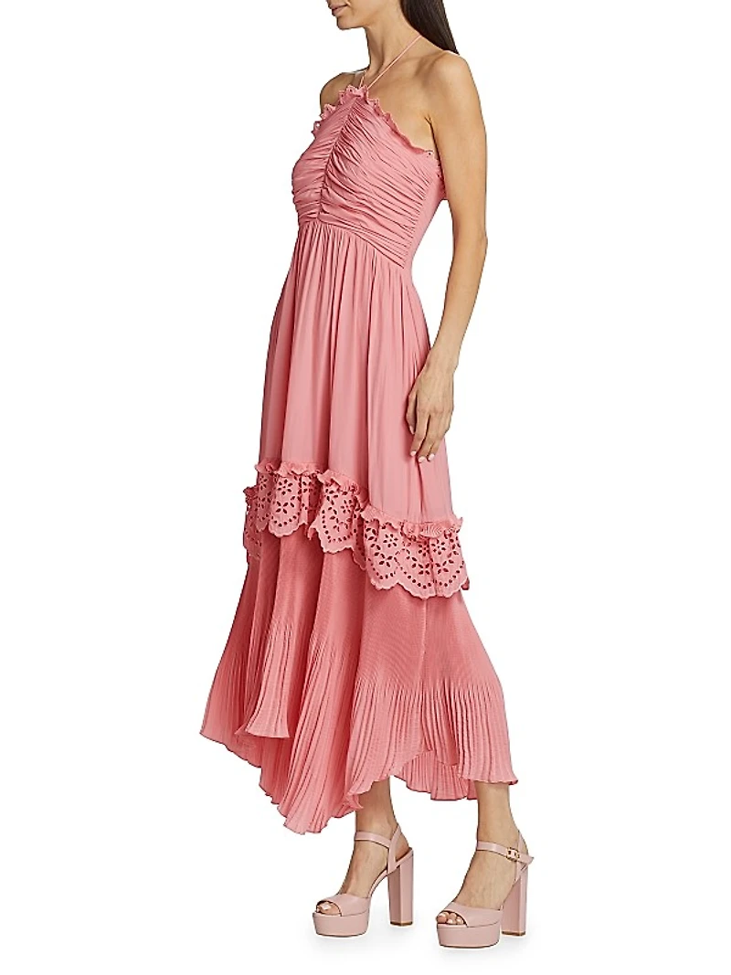 Dulce Pleated Halter Maxi Dress