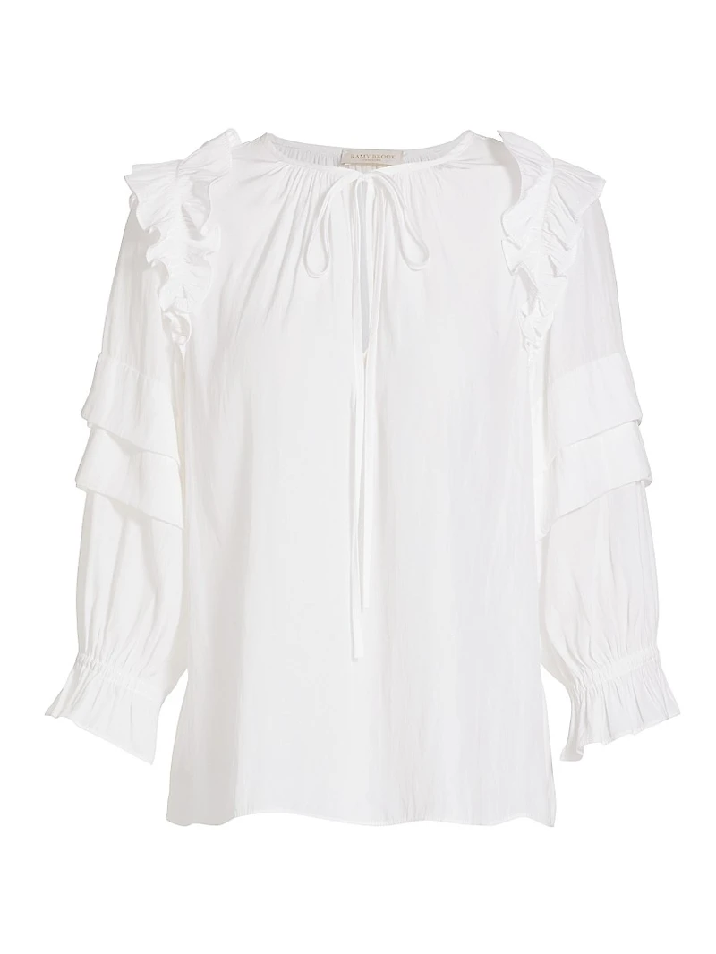 Samira Ruffle-Trim Blouse