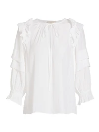 Samira Ruffle-Trim Blouse