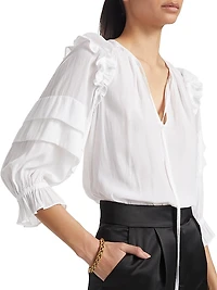 Samira Ruffle-Trim Blouse