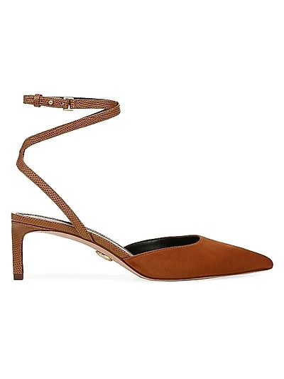 Colette Suede Ankle-Wrap Pumps