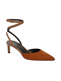 Colette Suede Ankle-Wrap Pumps
