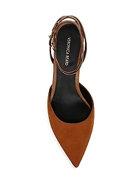Colette Suede Ankle-Wrap Pumps