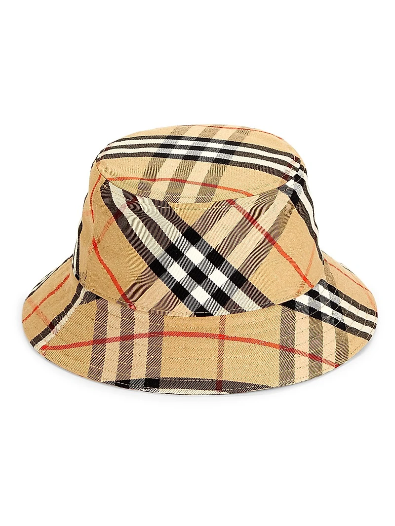 Equestrian Knight Design Check Bucket Hat