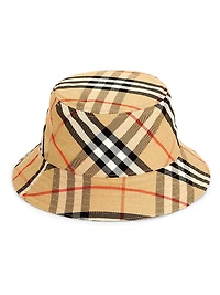 Equestrian Knight Design Check Bucket Hat