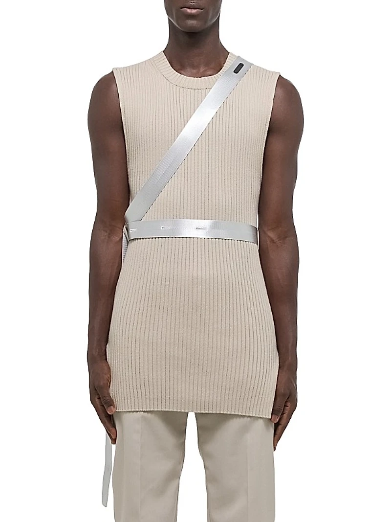 Seatbelt Rib-Knit Tank Top