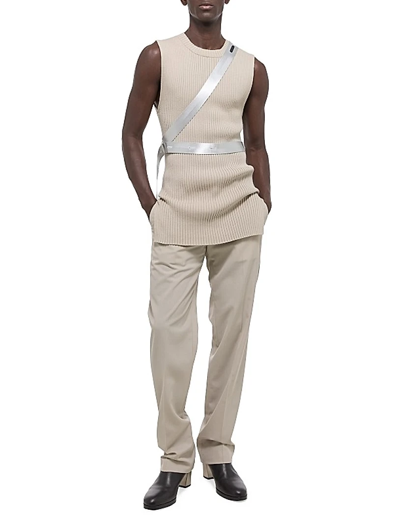 Seatbelt Rib-Knit Tank Top