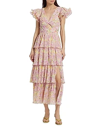 Emporia Floral Chiffon Maxi Dress