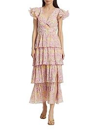 Emporia Floral Chiffon Maxi Dress