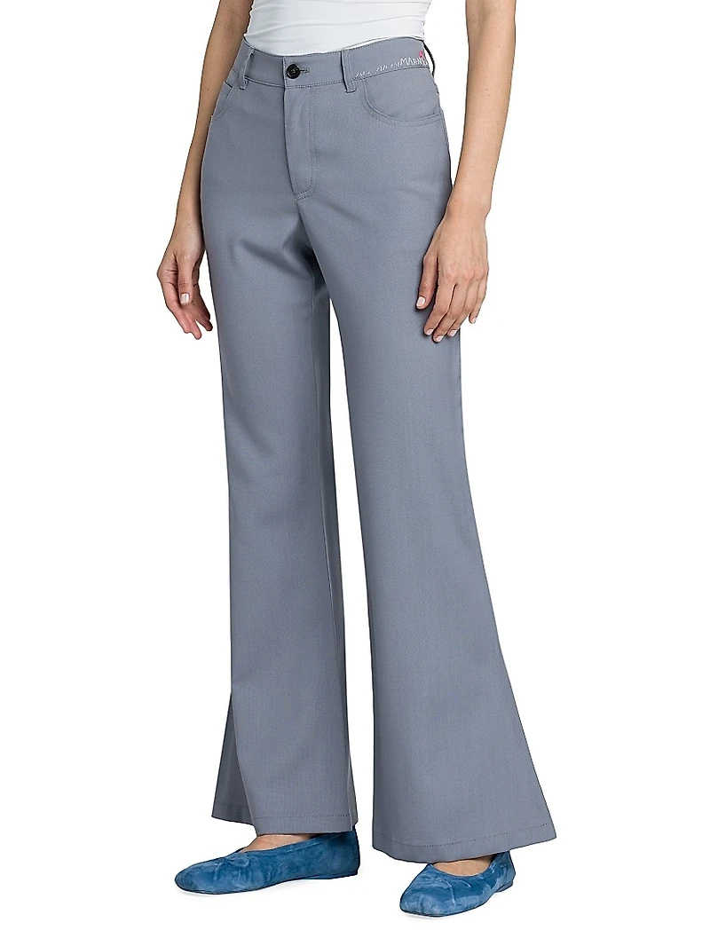 Wool & Mohair Flared Trousers