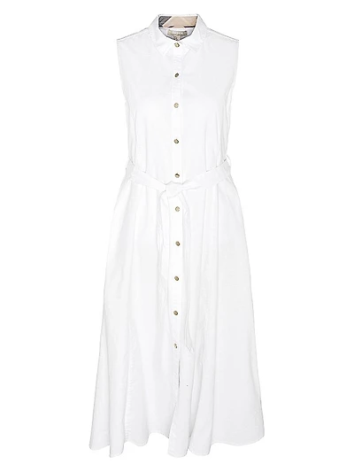 Reil Belted Cotton-Blend Midi-Dress