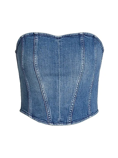 Crop Denim Corset Top