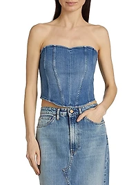 Crop Denim Corset Top